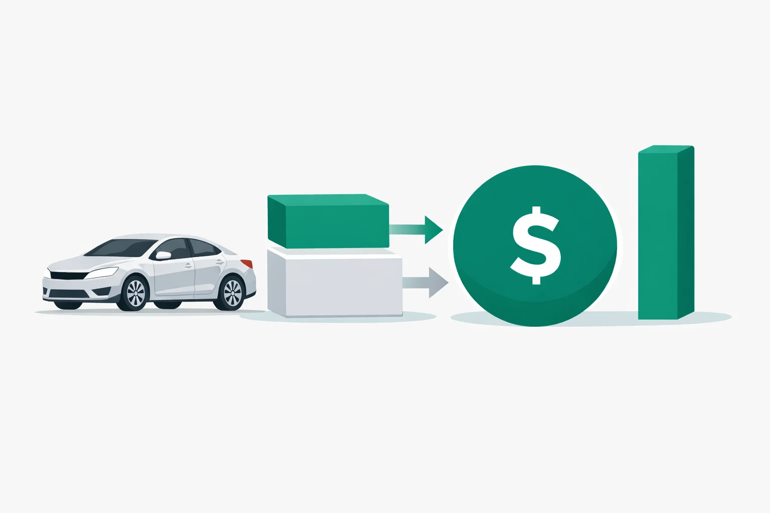 Car lease calculator showing monthly payment breakdown with depreciation and finance charges