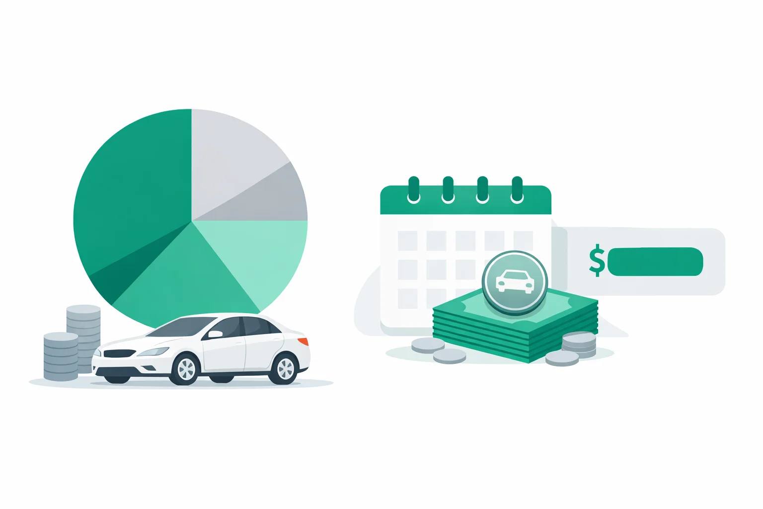 Car payment calculator showing monthly auto loan payment breakdown with principal, interest, and total cost analysis