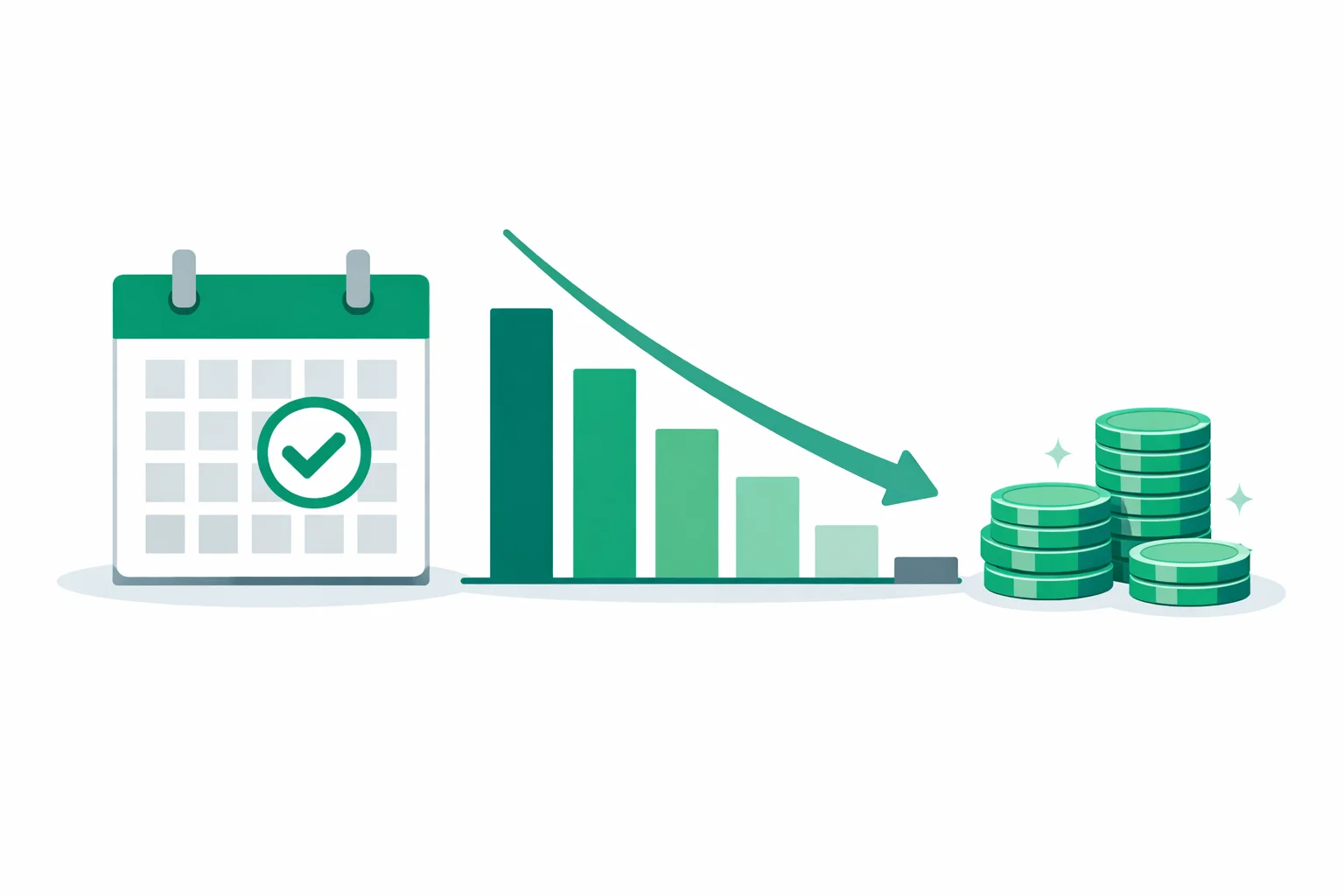 Debt-free date calculator showing a timeline of debt payoff milestones
