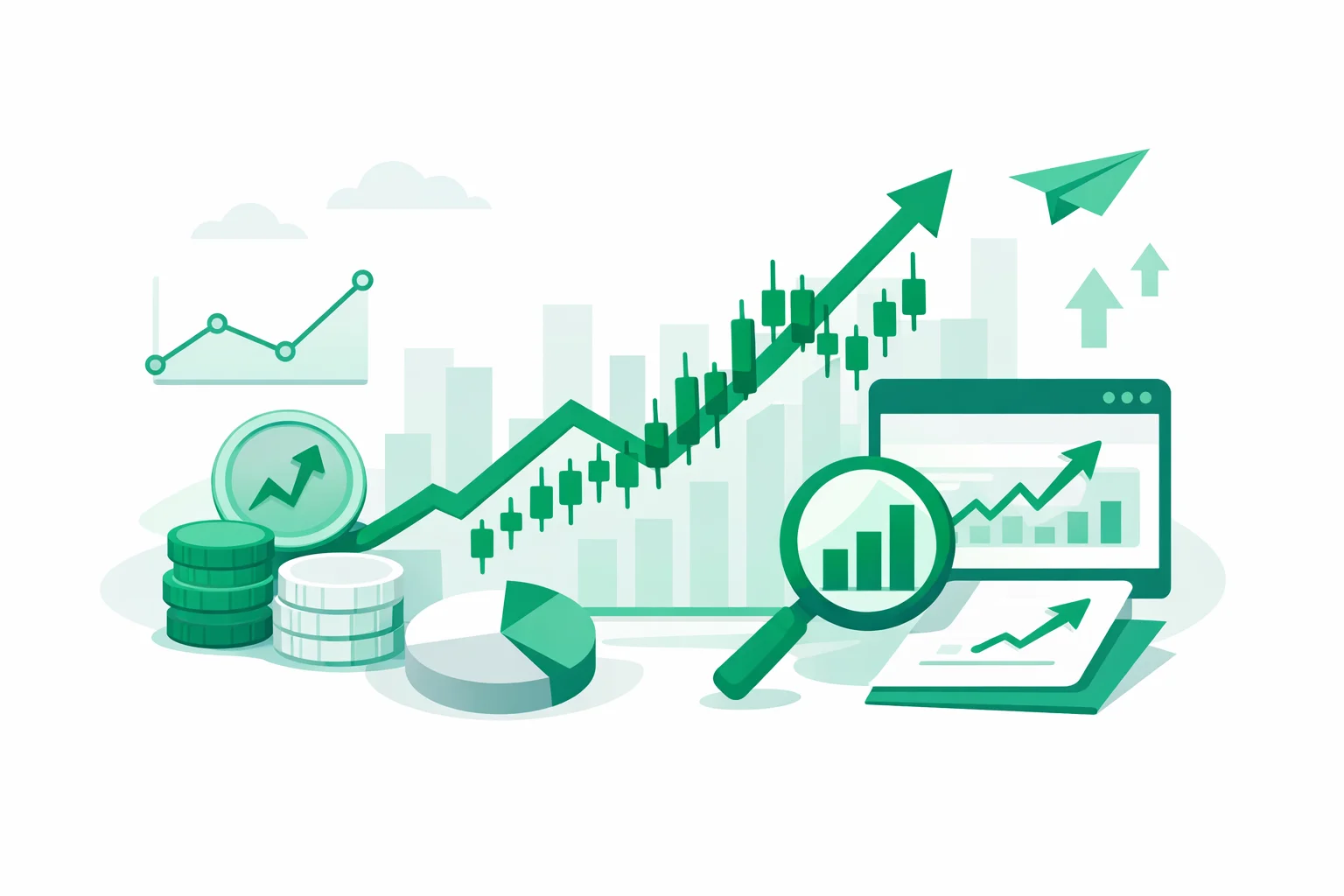 Stock return calculator showing total return from capital gains and reinvested dividends versus a benchmark