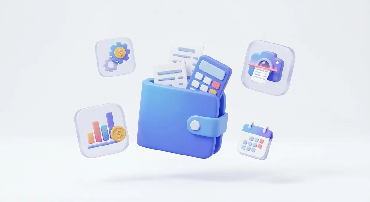 Expense calculator interface showing monthly budget breakdown