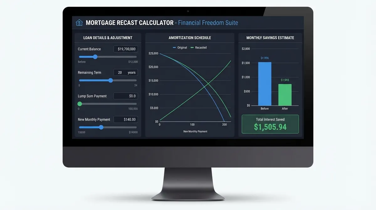 Mortgage Recast Calculator: Estimate Monthly Costs and Rates