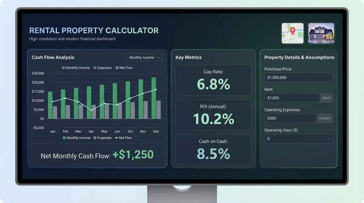 Rental Property Calculator 2025: Cash Flow & ROI Analyzer